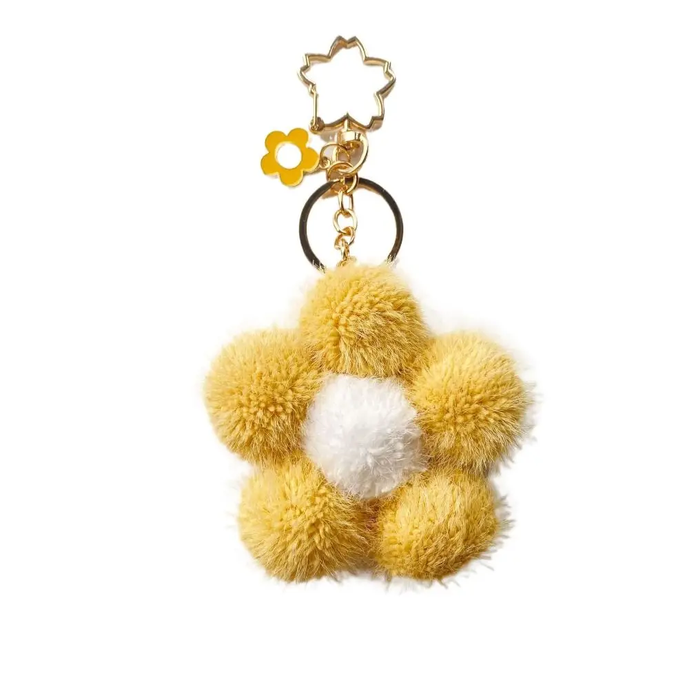 Key Ring Ornaments Plushball Bag Pendant Bag Decoration Cartoon  Pendant Stuff  Flower Keychain Backpack Charms
