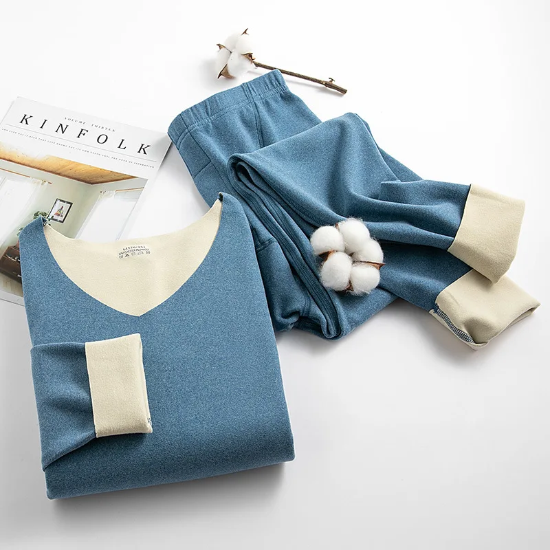 

1Set Mens Seamless Long-sleeved Underwear Sets Autumn Winter Thermal Underwear Set Males Casual Sports Fitness Solid Color Suits