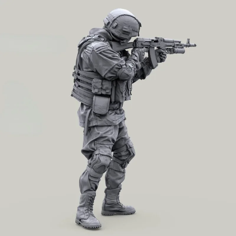 1/35 Scale Resin Figure Model Kit Russian Army Soldier in Modern Infantry Combat Gear System1 Person Unassembled Unpainted 078x