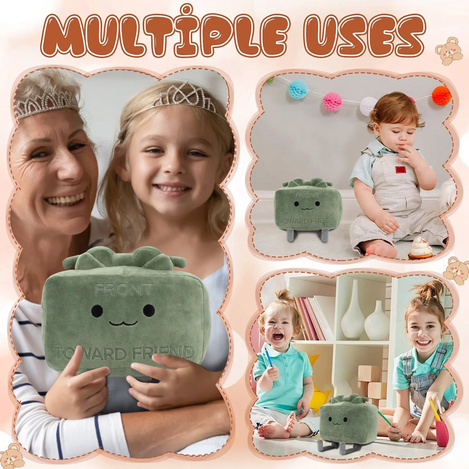 20 cm Hot Clay De Clay-meer Pluche Pop Speelgoed Cartoon Schattig Zacht Klein Vierkant Klei De Claymore Kamer Decoratie Pluche Pop Speelgoed