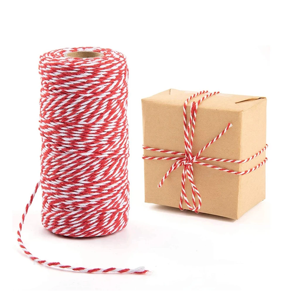 2mm Natural Cotton Rope Colorful Twisted String for Home Decor Handmade Christmas DIY Gift Wrap