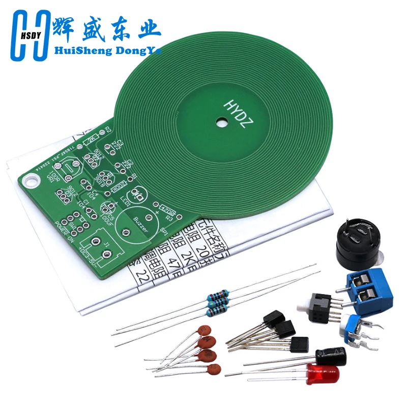 JS-60 DIY Metal Detector Kit DIY Electronic Kit DC 3V-5V 60mm Non-contact Sensor Board Module Part Metal