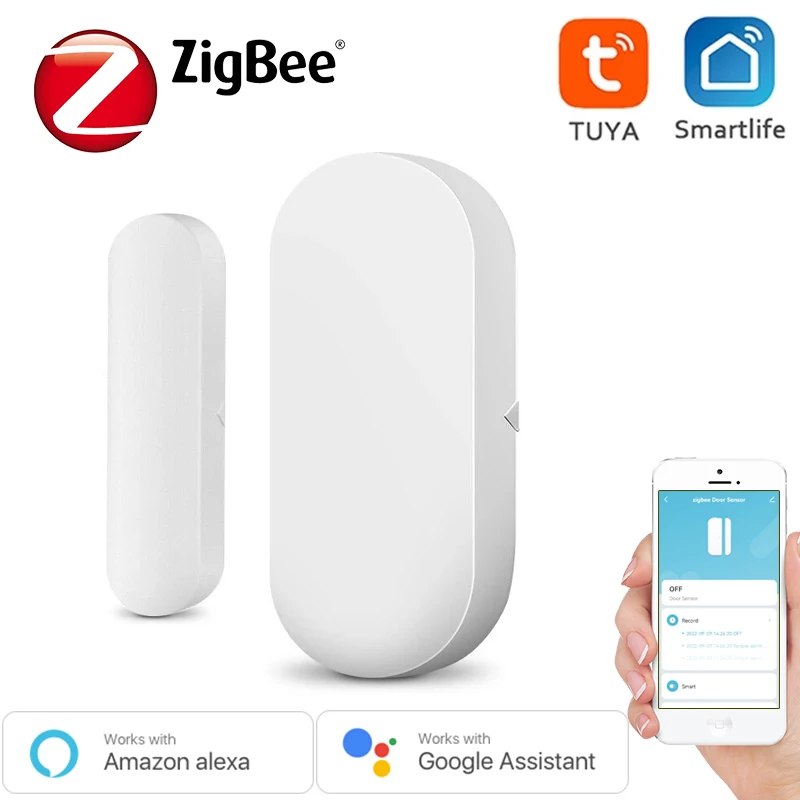 1/3pc mini tuya zigbee sensor de porta janela detectar porta aberta perto interruptor magnético contato anti-violação alarme app notificação