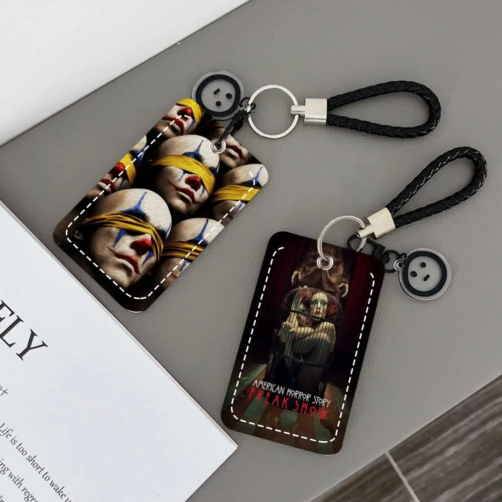 

Classical TV Show American Horror Story Card Holde Applicable To Credit Cards Bus Card Rectangular Keychain Protective Cover
