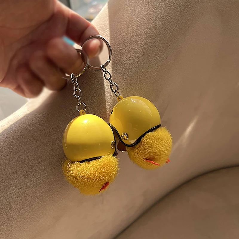 LLavero de dibujos animados de pato amarillo, adornos de bolsa, baratija de coche, juguete de felpa, accesorios colgantes para teléfono