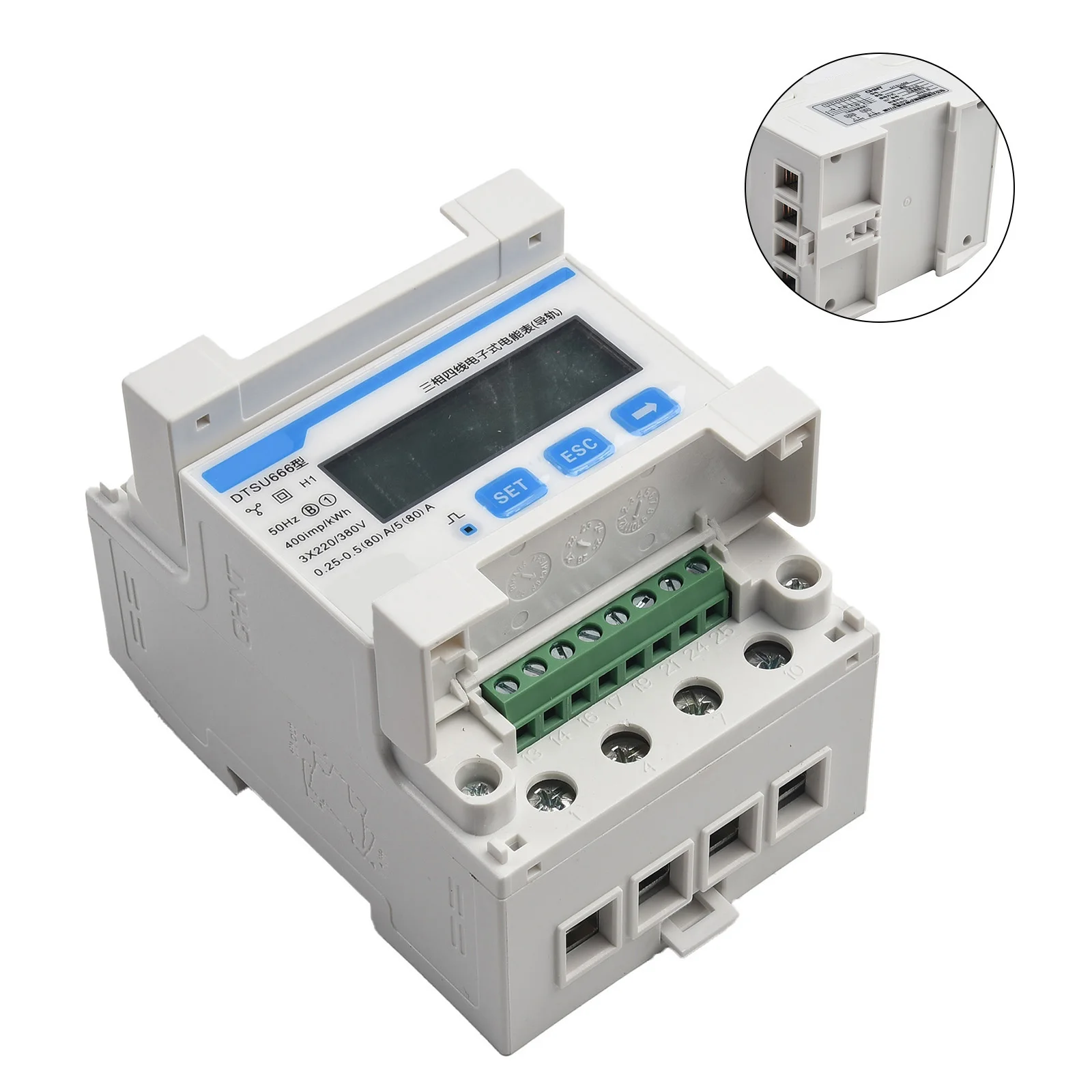 1pc High Quality Energy Meter Smart Meter 220/380V 3-phase ABS Electric Energy Meter Multifunctional Hz KVArh PF