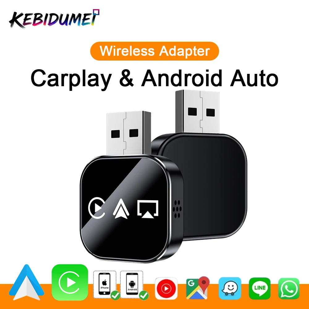 

KEBIDUMEI Car AI Box Wired to Wireless Carplay Airplay MirrorLink Smart Dongle Plug & Play Android Auto Adapter Car Accessories
