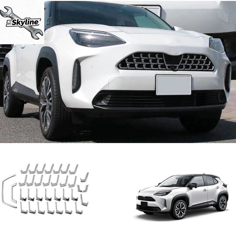 

34 шт. хромированная накладка на переднюю центральную решетку автомобиля для 2020 2021 2022