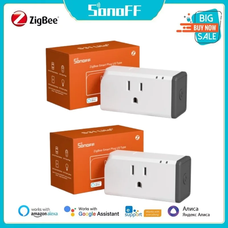 SONOFF S31 Lite ZB 15A ZigBee US Smart Plug Wireless Outlet Socket Works with SmartThings Hub eWeLink Voice Control via Alexa