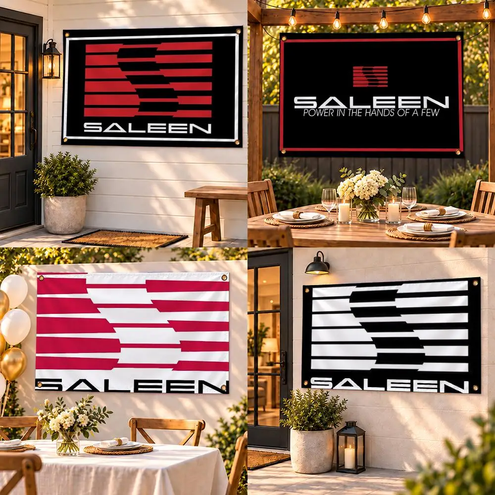S-Saleens Mustang Custom Racing Car Flags Custom Wall Hanging Background Art Banner For Bedroom Home Living Room Outdoor Decor