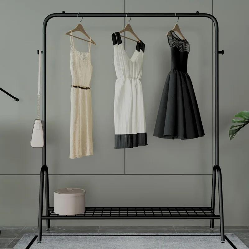 Double Pole Drying Rack Indoor Floor Drying Balcony Pole Clothes Hanger Stand Minimalist Indoor Arara De Roupa Hall Furniture