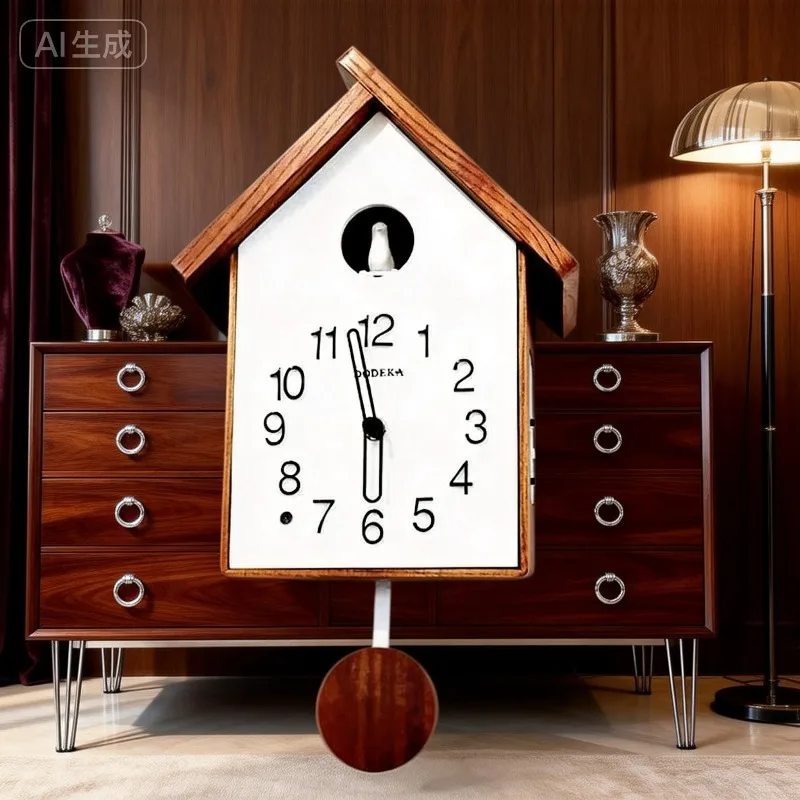 Vintage Retro Wooden Cuckoo Wall Clock, Large Clocks, Decorative Wall Ornaments, Bedroom, Living Room, Old Style accessory