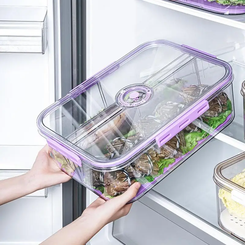 Fruit Container For Refrigerator Clear Refrigerator Bin With Removable Drain Tray Classification Date Reminder High Capacity