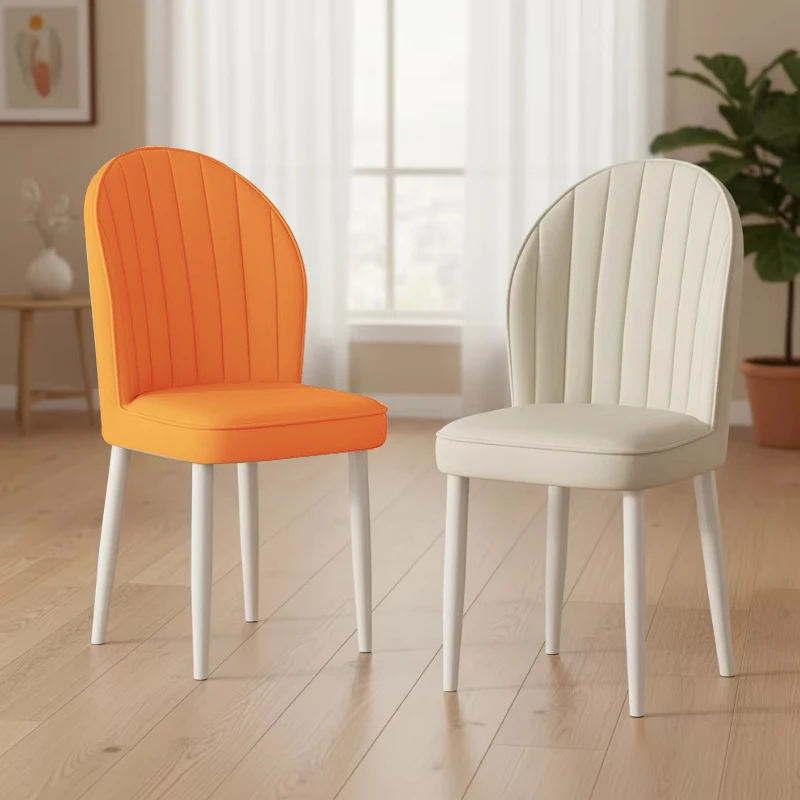 Modern Luxury Imitation Leather Dining Room Chairs Metal Legs Material Suitable for Hotel Restaurant Kitchen