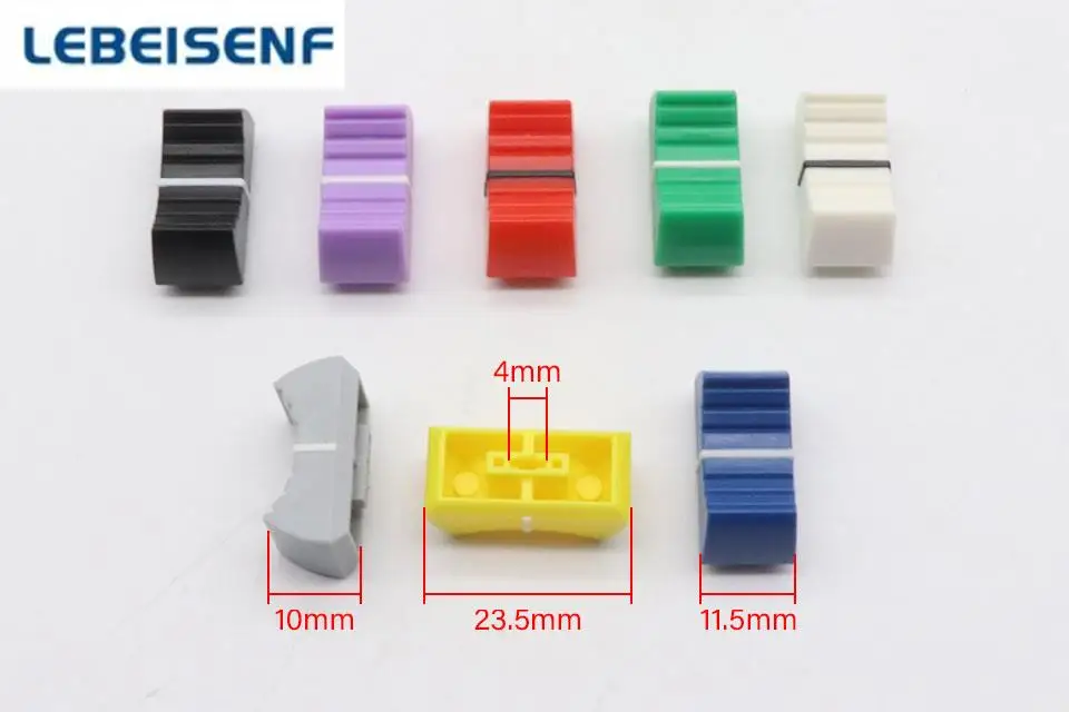 10pcs color mixer fader cap straight slide potentiometer fader button / Playing discs knob cap 4mm hole audio adjustment cap