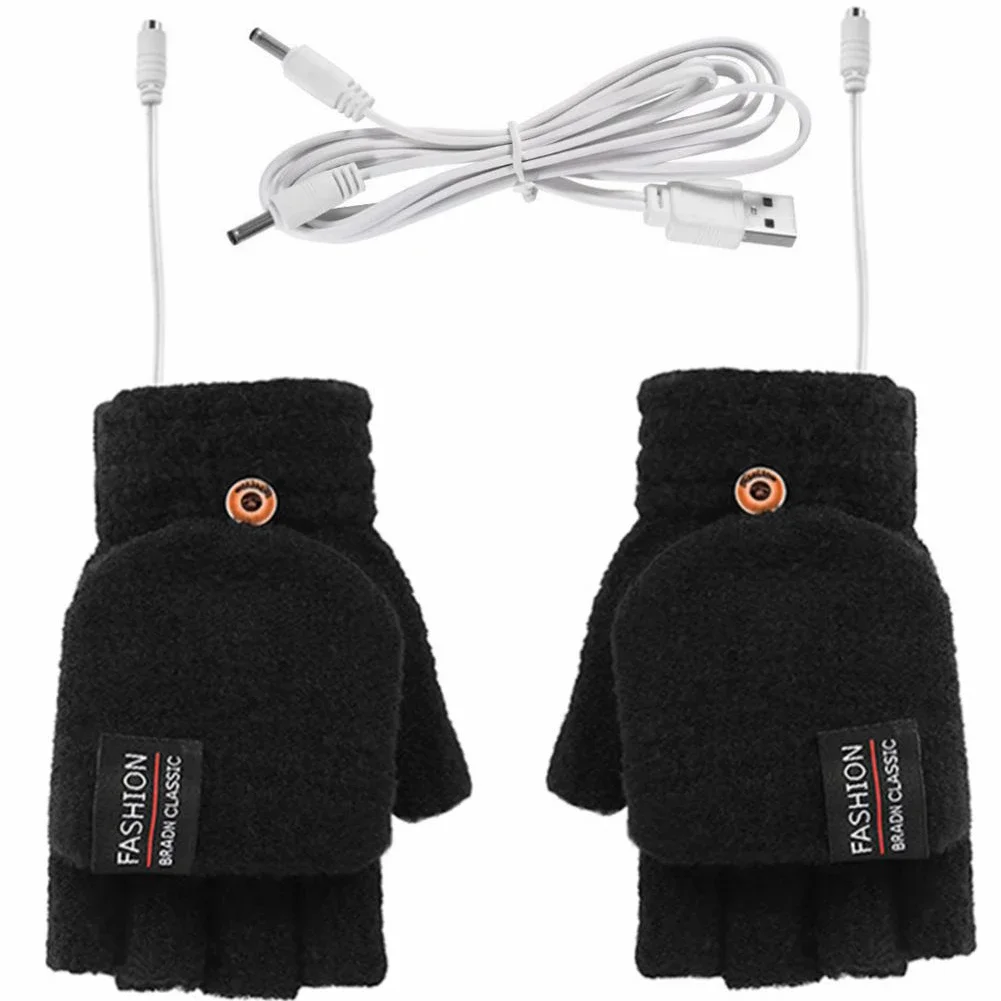 Electric Heated Gloves Hand Warmers Mittens Heater Rechargeable USB Reusable Winter Warm Heating Laptop for Women Men