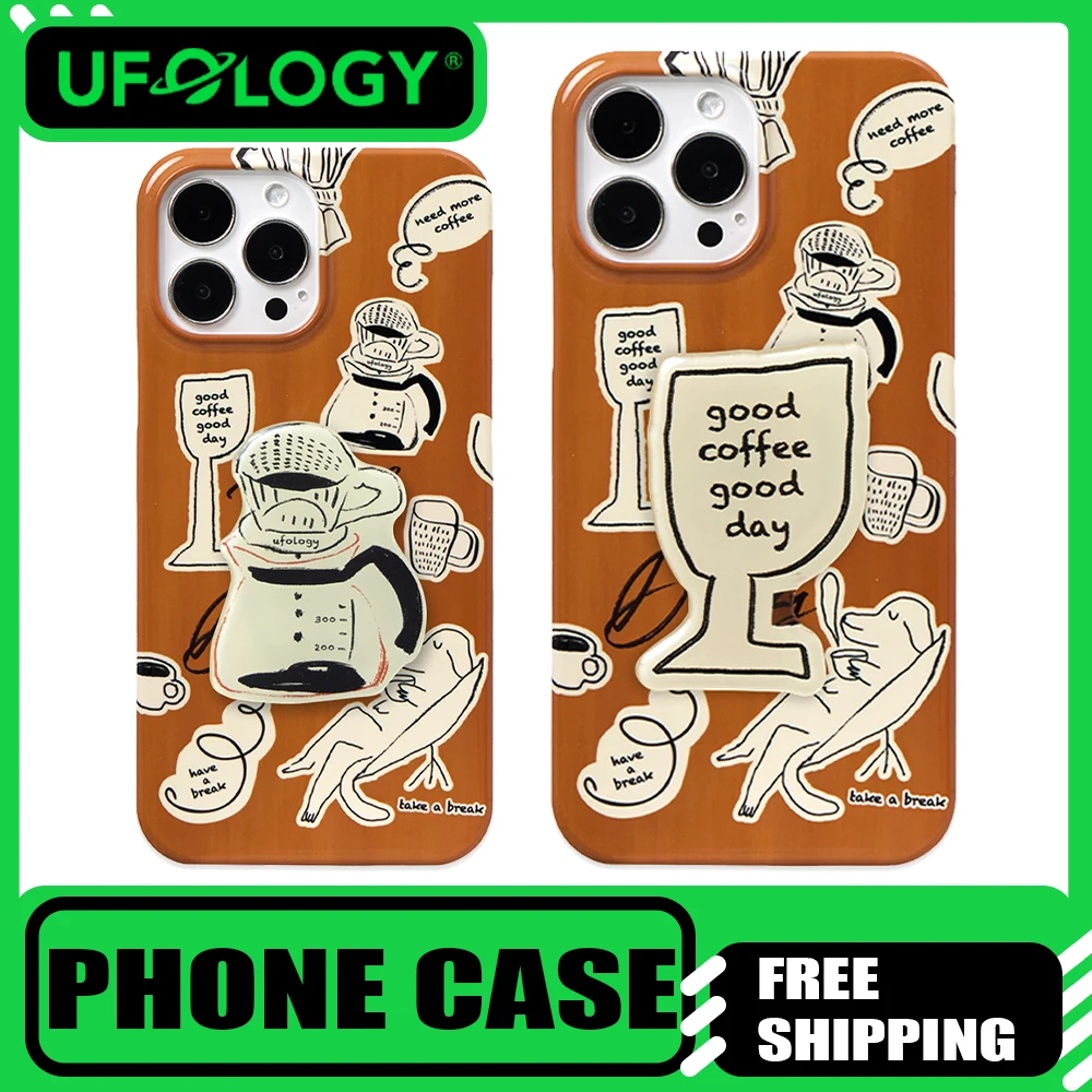 

Ufology UL313 Phone Case Original coffee illustration Phone Case For IPhone 16Promax /14Promax Half Package All Inclusive Gift