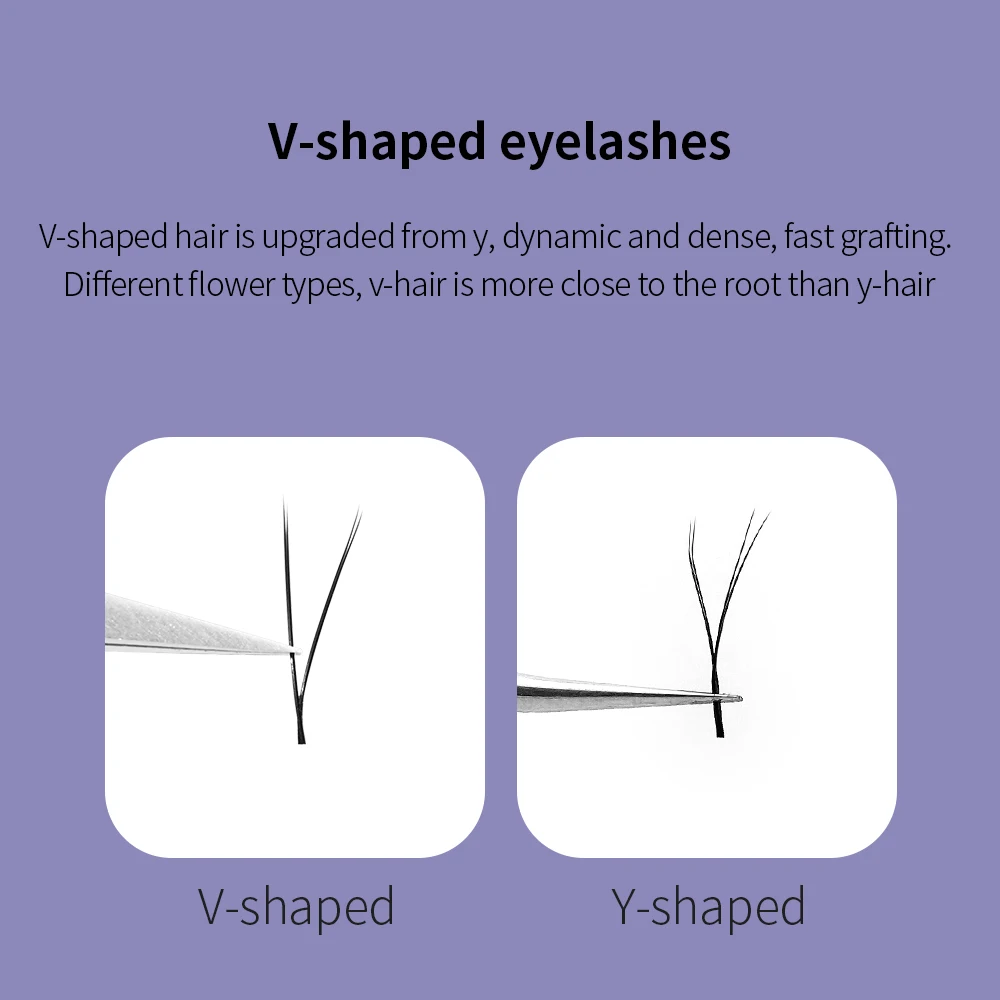 V Shape Ellipse Flat Split Tips Eyelash Extension Soft Easy Fan Eyelashes Volume Premium Natural Individual Lashes