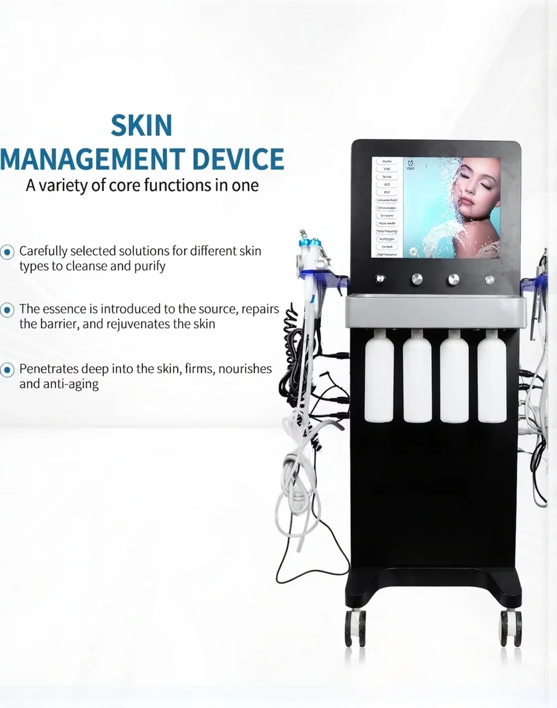 18 in 1 Ultrasonic Skin Scrubber Face Spatula Pore Cleaner Blackhead Remover EMS Facial Lifting Device Home Use Beauty Machine