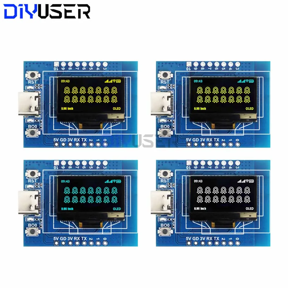 ESP32-C3 Development Board with 0.96 Inch OLED Display, WiFi Bluetooth IoT Module Ceramic Antenna for Smart Home