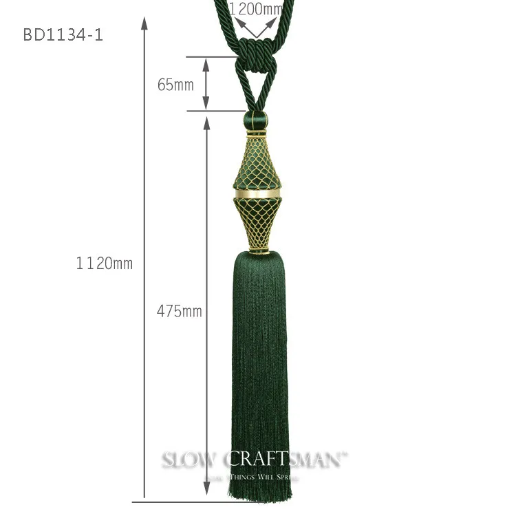 Luxury Woven Mesh Curtain Tassel Tiebacks Curtain Holdback Rope European Decorative Drape Tassel for Villa Hotel Window Curtains