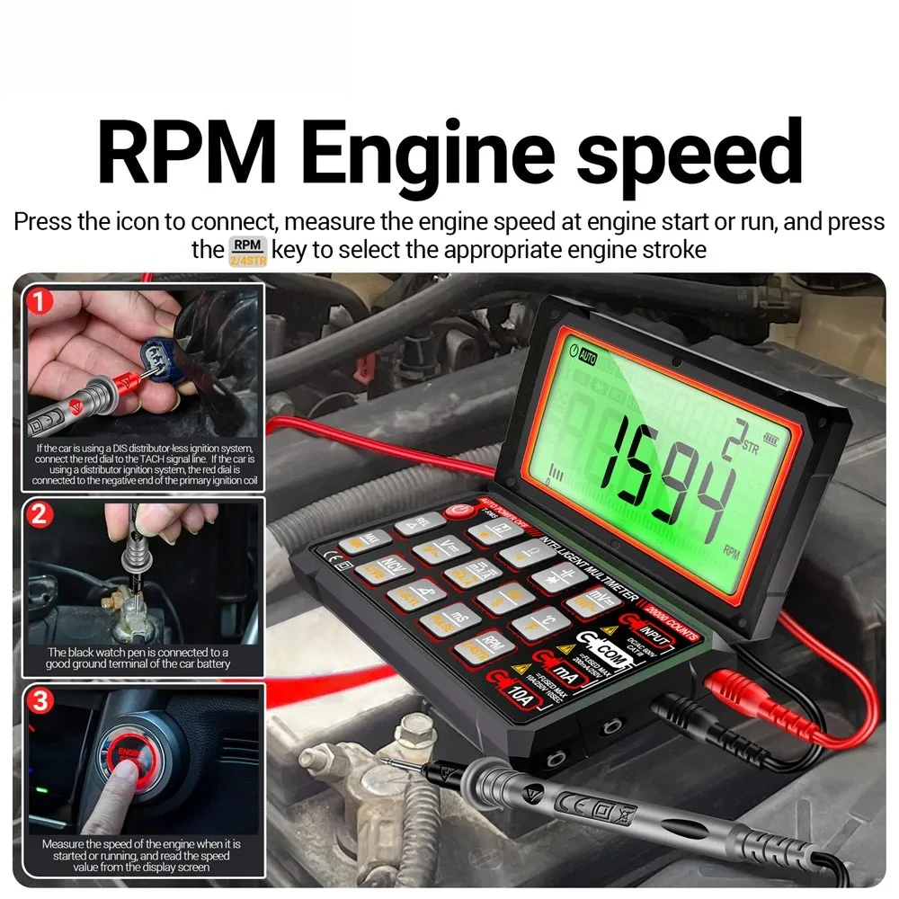 

Tester Tools Auto Repair Multimeter ANENG 623 20000 Counts Digital AC/DC Voltage/Curren NCV Induction Diode Capacitance Buzzer