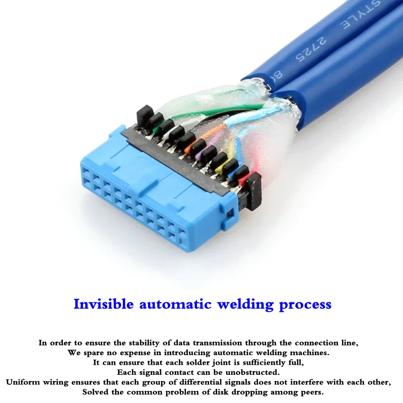 0.3m 0.5m USB 3.0 Front Chassis Panel Cable Motherboard 20Pin to USB 3.0 Two Port A Female Half Package with Ear Extension Cable