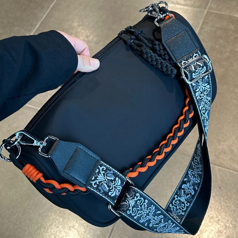 

Autumn Popular Ethnic Light Luxury Men Crossbody Bag Oxford Fabric Single-shoulder Women Casual Small Square Package Chest Bags