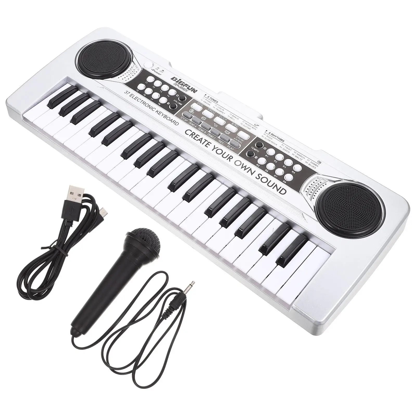 Juguetes de órgano electrónico para niños, música de plástico, Piano de simulación, instrumento Musical, teclado con micrófono, juguete Adorable