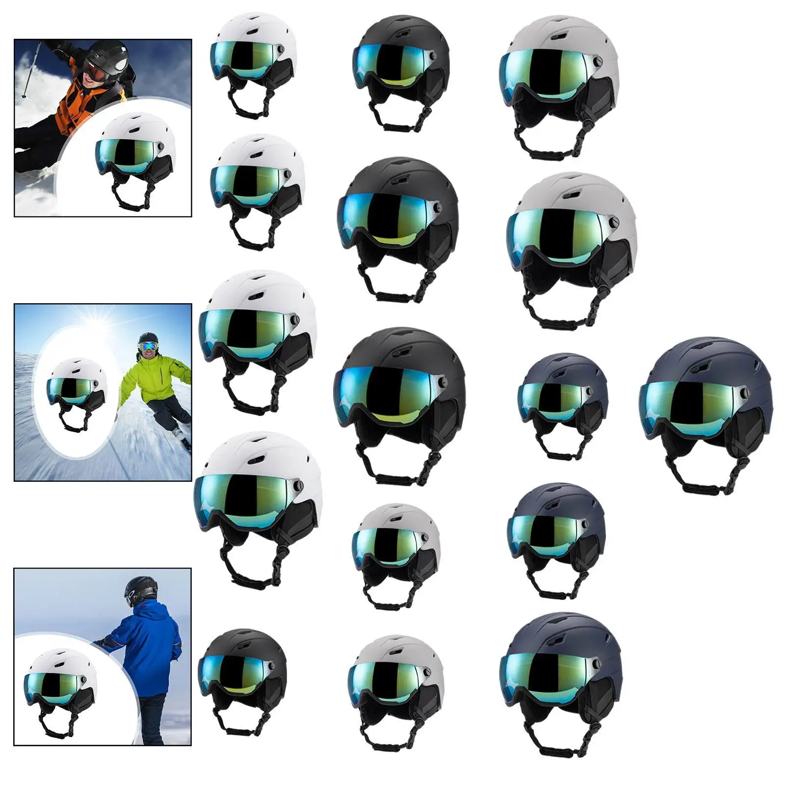 スノーボードヘルメット スノーヘルメット 防風 ヘッドプロテクション 耐衝撃 スキーゴーグル付き スキーヘルメット スノースキーヘルメット アウトドア用