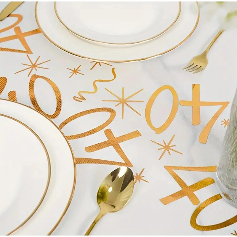 Gold 3M Birthday Table Runner Roll Multi‑Age Tablecloth Decor for 18th‑90th Birthday Anniversary Home Restaurant Table Decor ﻿