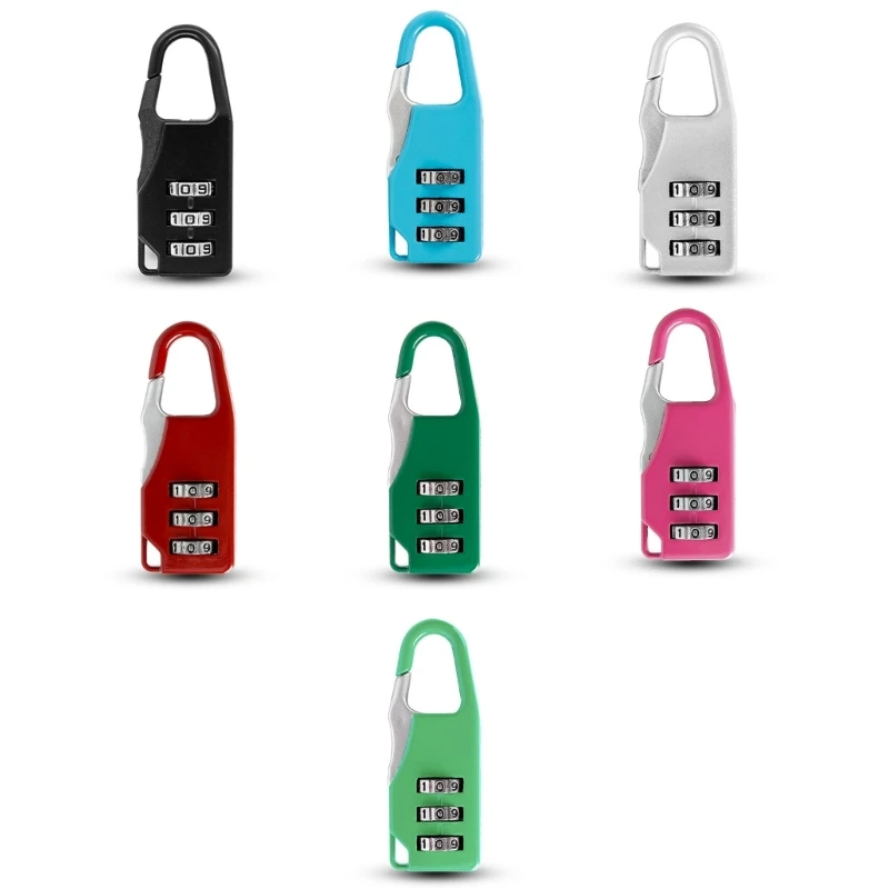 3 Digit Lock Travel Small Resettable Security Padlock for Backpacks Suitcases