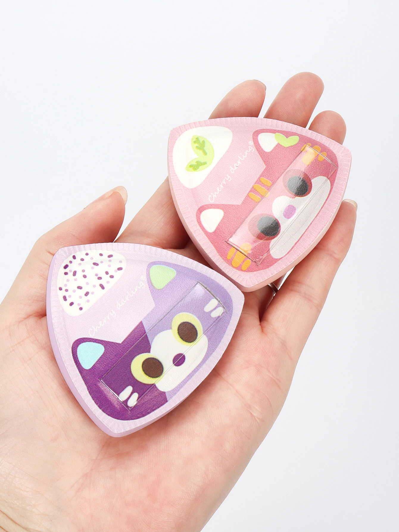 2-4-6 pezzi soffio di polvere di nuvola di gatto con sfera di riso, spugna per trucco per fondotinta a doppio uso asciutta e bagnata senza lattice, adatta a tutti i tipi di pelle