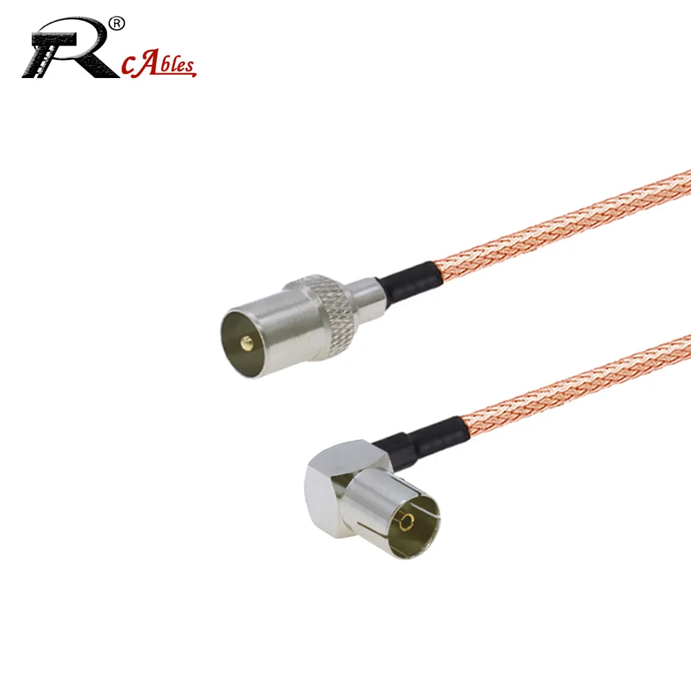 RG179 Coax Cable IEC PAL DVB-T TV Male/Female to TV Female90° Plug Connector Cable RF Coaxial Extension Cord RF Pigtail Jumper