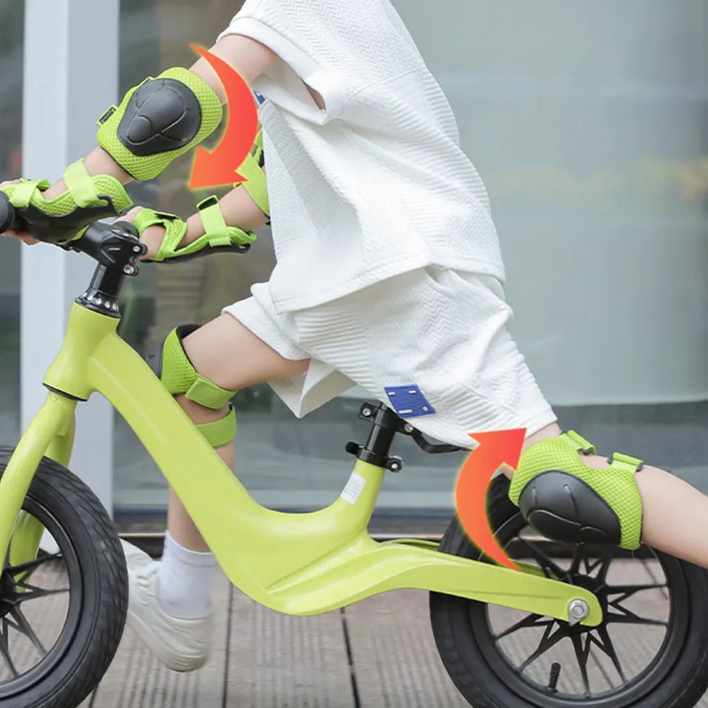 

Stay Comfortable And Protected Sports Protection Set Easy To Wear Kids Knee Pads Elbow Pads Set Green