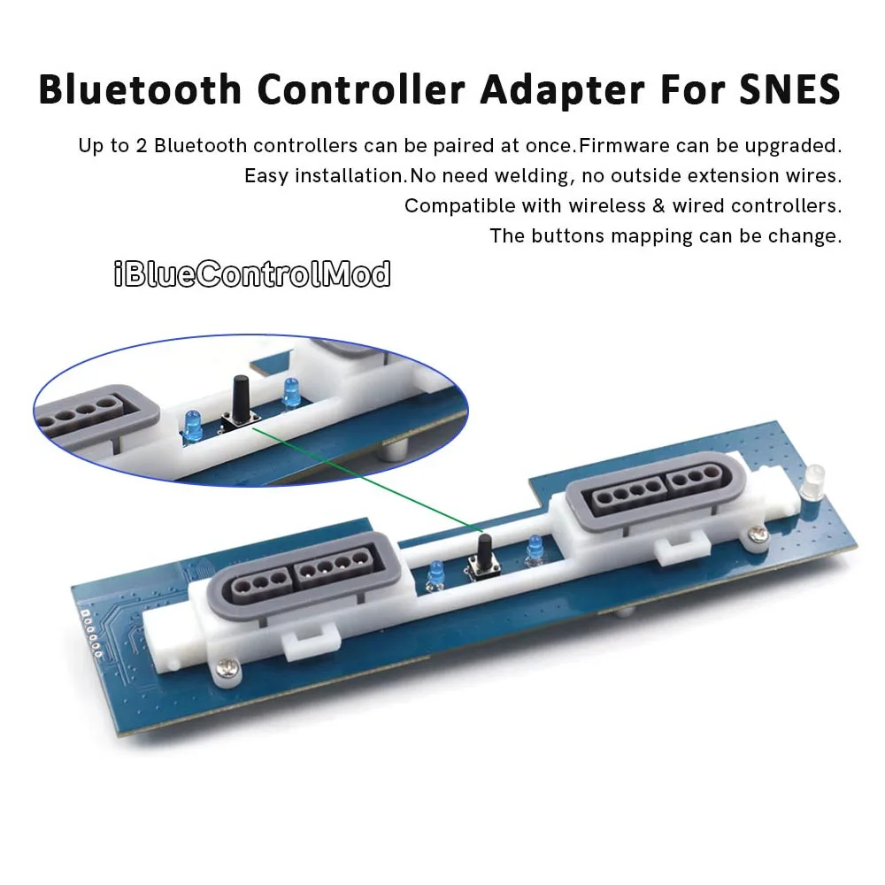Adaptador interno Bluetooth para consola SNES de EE. UU., receptor retro para consola SNES de EE. UU., compatible con controlador inalámbrico para PS3/PS4/PS5/Xbox One