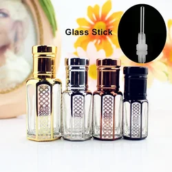 50pcs/lot 3ml 6ml 12ml Perfume Glass Bottles with Stick Small Perfume Bottle Essential Oil Container Empty Refillable