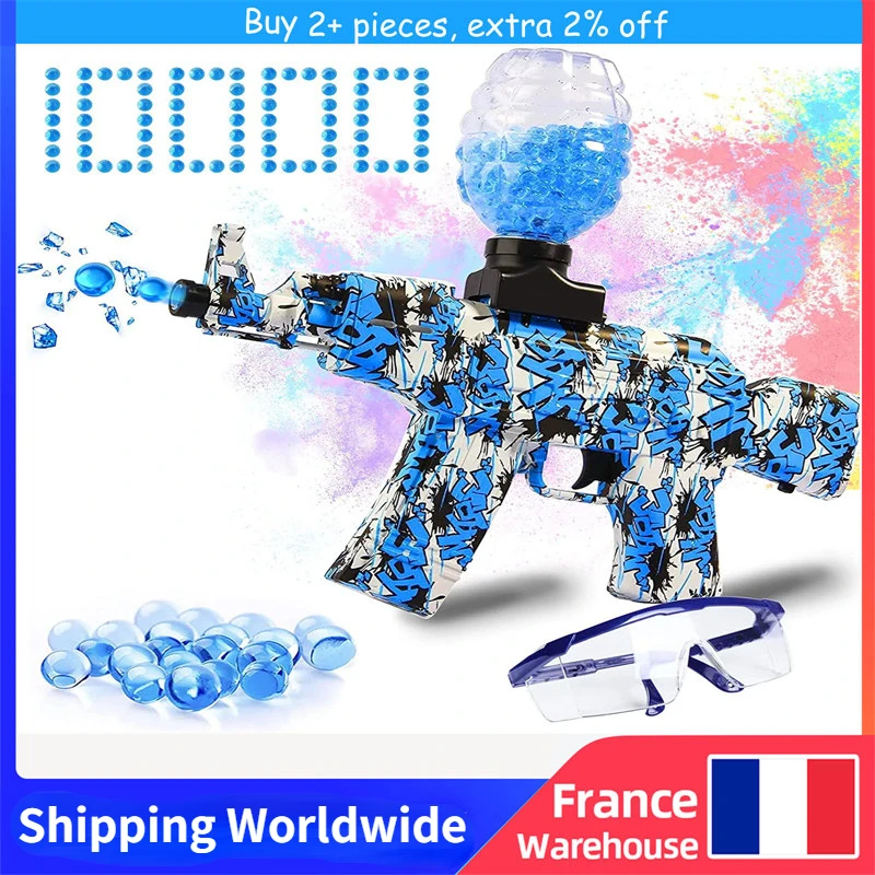 AKM-47 Automatic Splatter Ball Water Gun Electric Splatter Outdoor Shooting With 5000 Bomb Crystal Bullets For Children Gift