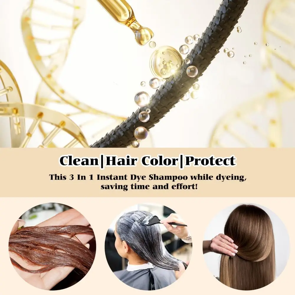 Instant Hair Dye Shampoo Natural Healthier Hair Instant Dye Shampoo Gentle Disposable Instant Color Shampoo Hair Color Changing