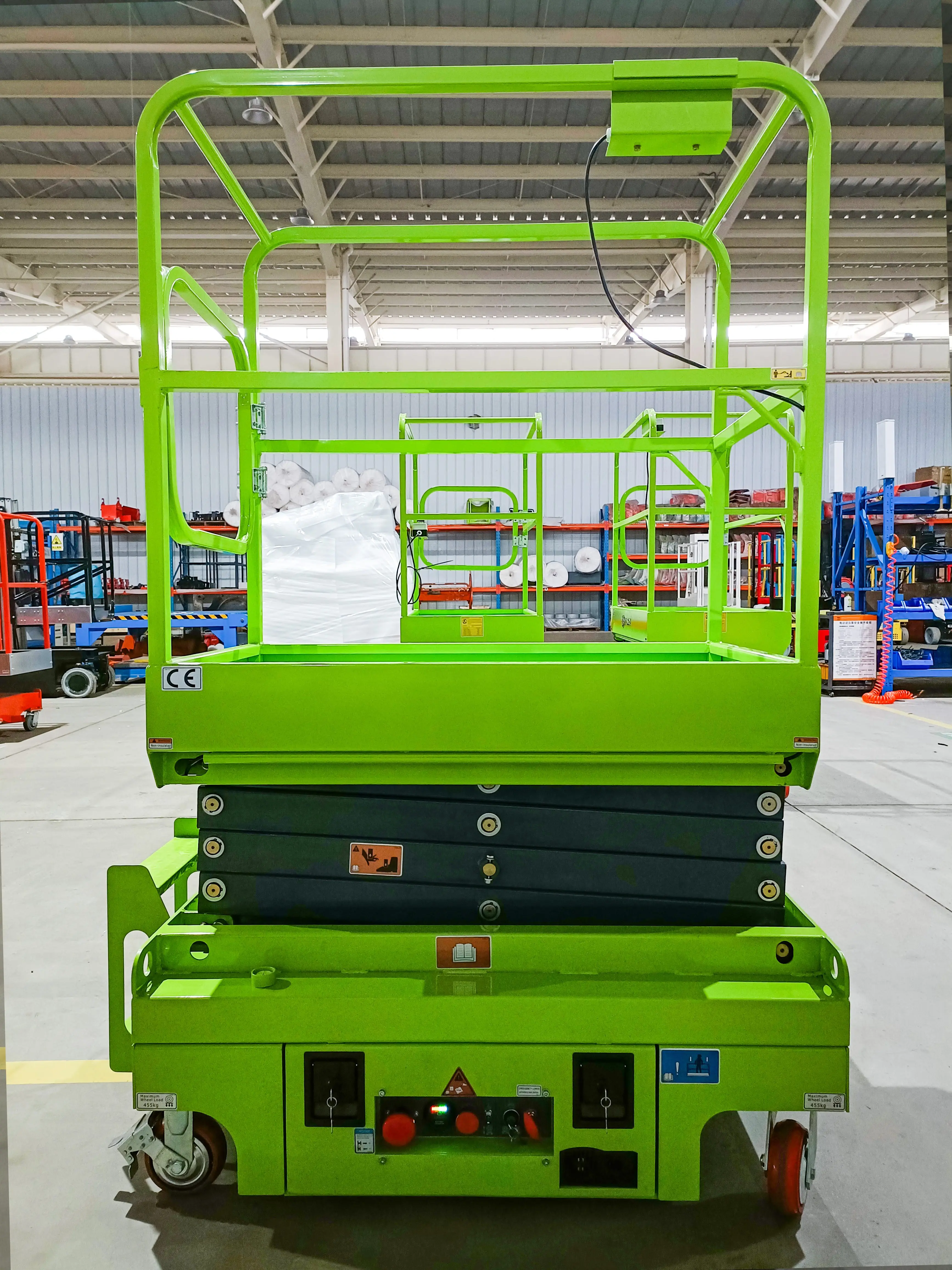 300kg Elevated Work Platform 3m 4m 5m Fully Electric Scissor Lift Work Platforms Motor Engine For Construction