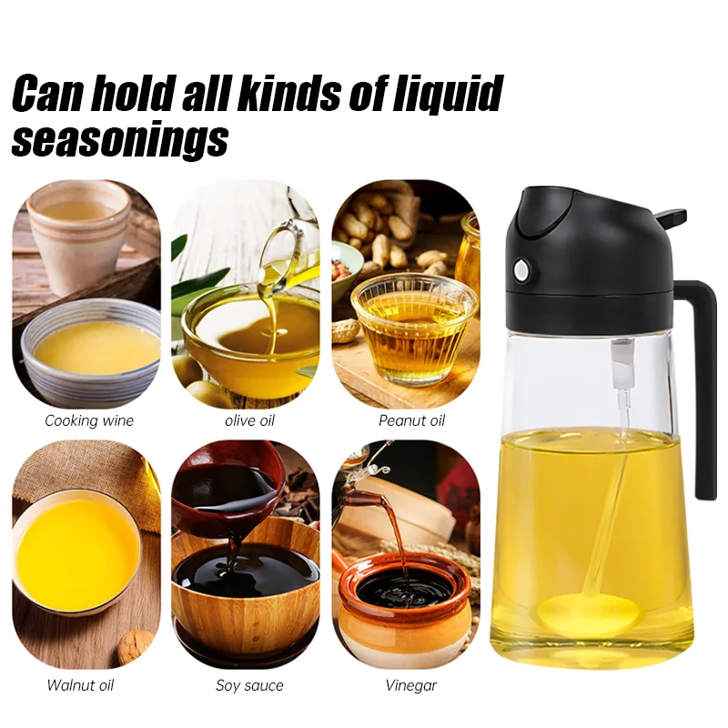 500ml Oil Spray Bottle Kitchen Cooking Spray Oil Dispenser Salad Vinegar BBQ Kitchen Baking Roasting Picnic Kitchen Tool
