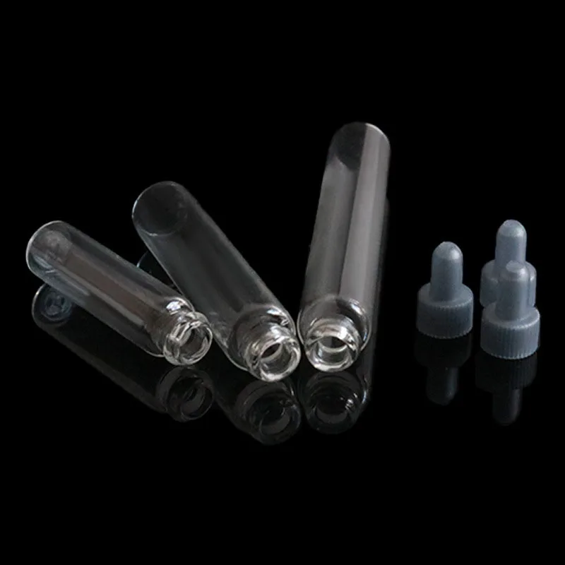 Botella de tubo de ensayo de Perfume, minidispensador de aceite refinado portátil, botella de vidrio de prueba con enchufe interno, 10 piezas, 1/2/3ml
