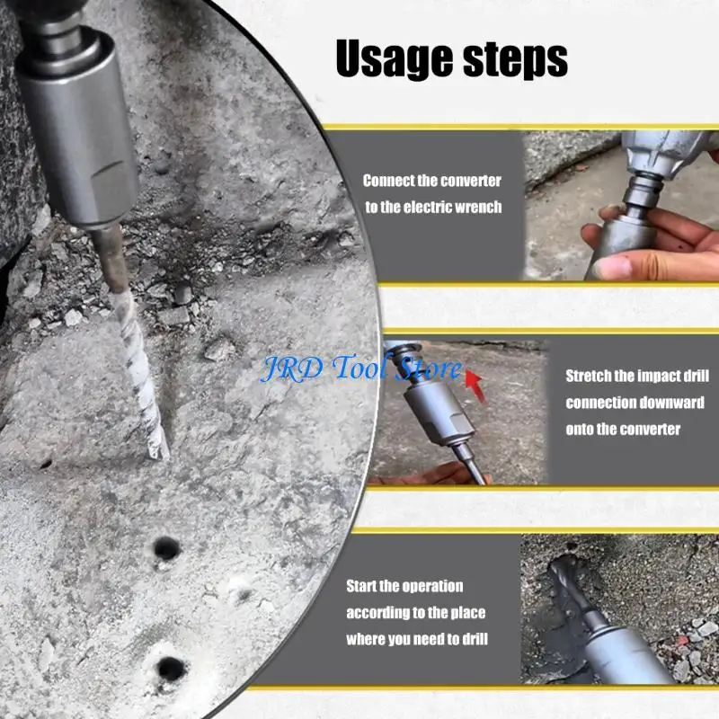 

A2UD Drill Chucks To Hammer Conversion Adapter Steel Construction For Power Tool