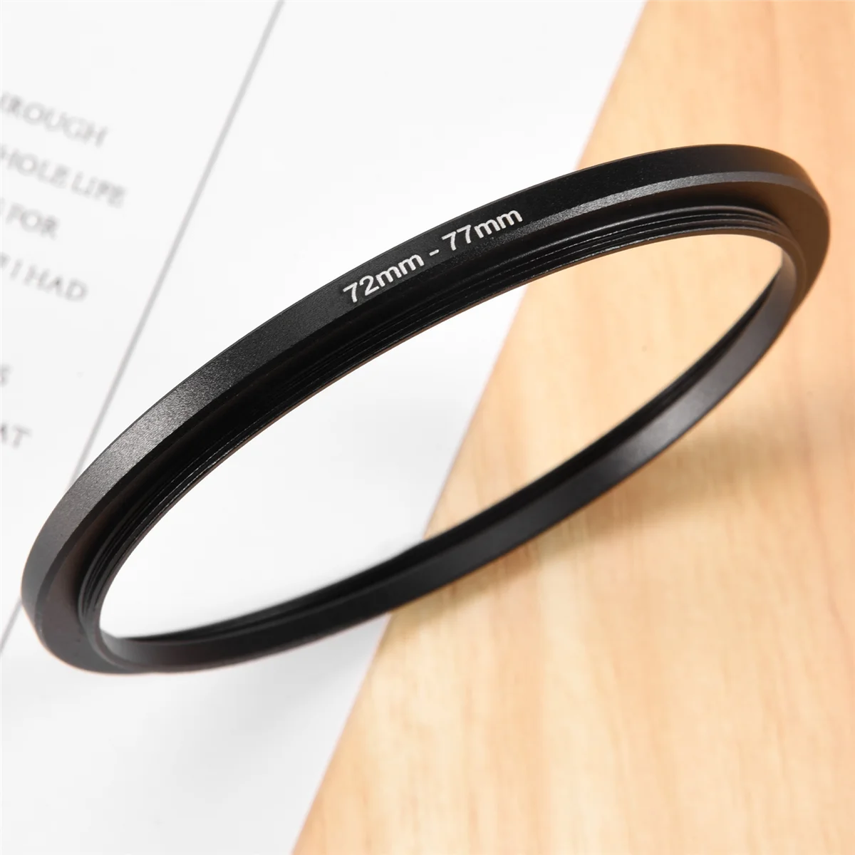 AA26P 72mm-77mm Camera Lens Step Up Filter Black Metal Adapter Ring