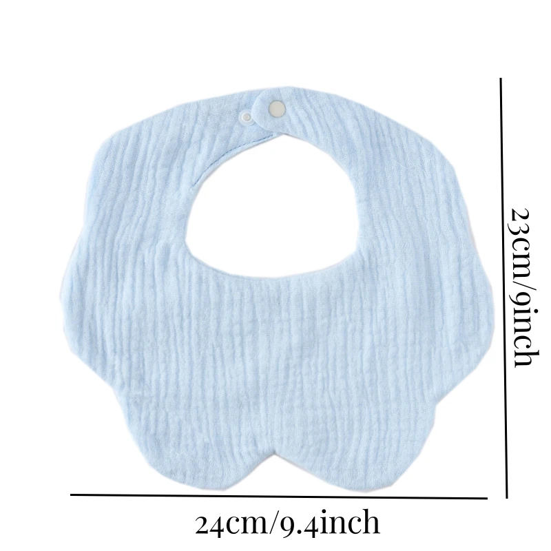 Cotton Gauze Baby Bibs Solid Color Infant Bib Newborn Burp Cloths Bandana Scarf for Boys Girls Feeding Saliva Towel