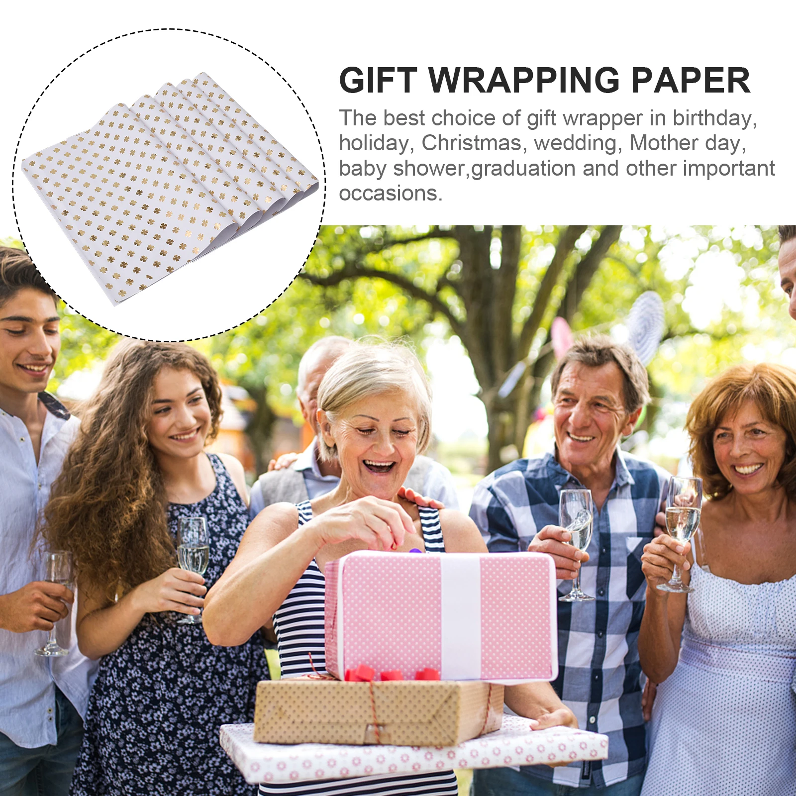 5pcs Creative Gift Wrapping Paper Thicken Gilding Book Wrapper Premium Eco-Friendly Packing Material For Diy Decoration