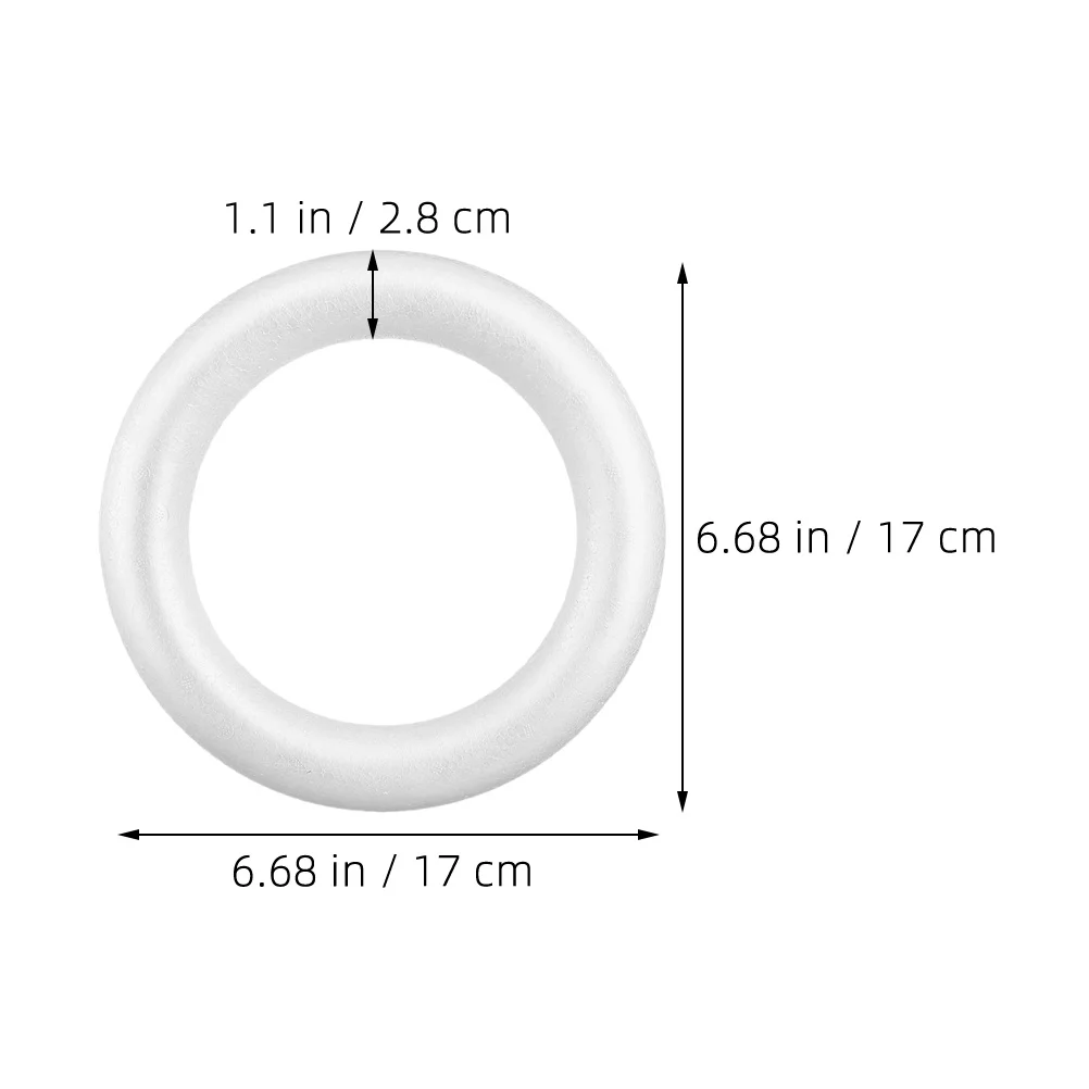 6 قطعة أشكال رغوة الأبيض الدوائر الحرفية المستديرة Diy بها بنفسك إكليل خواتم لحفل الزفاف زينة عيد الميلاد الربيع الشتاء عطلة الحرف إكليل