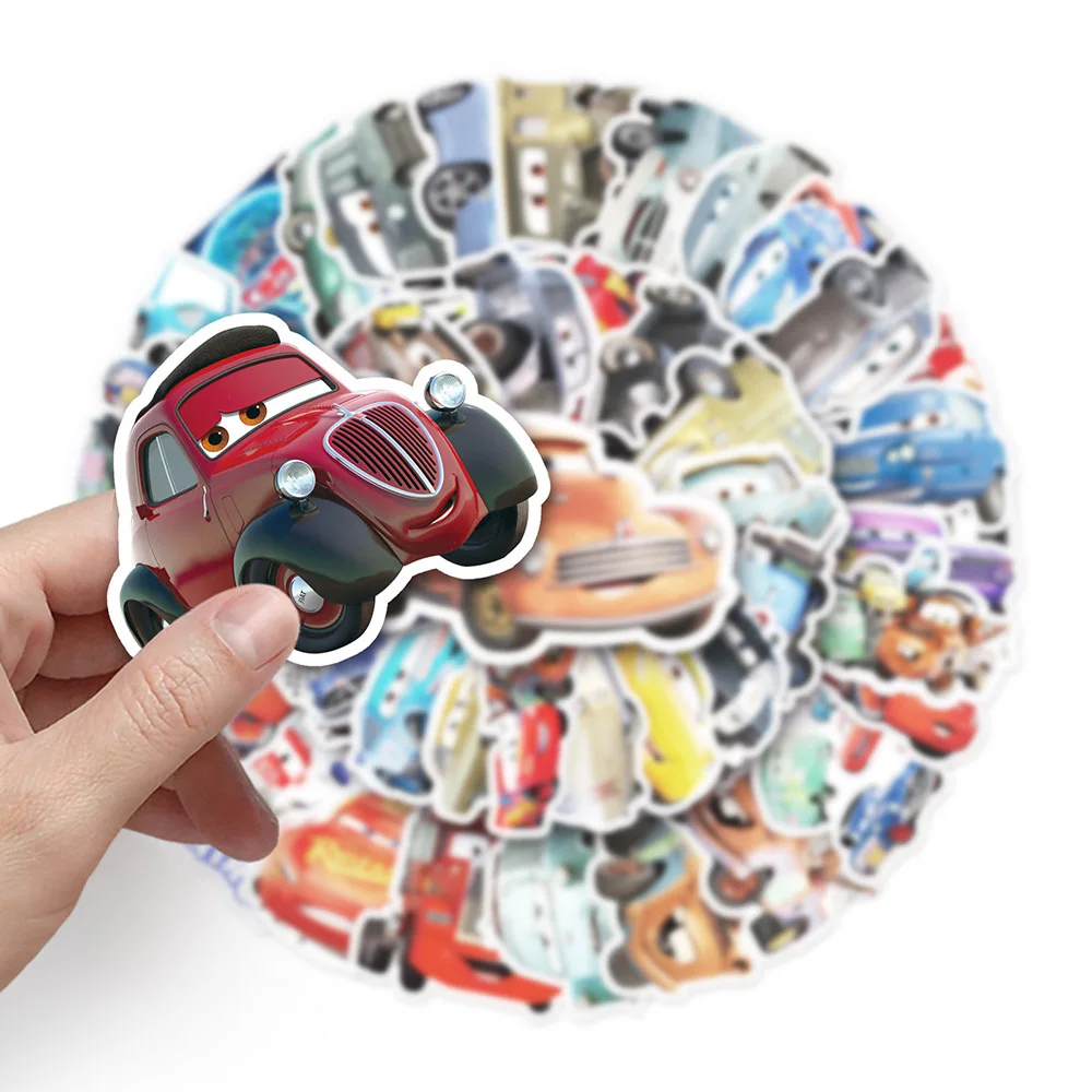 10/30/50pcs Kawaii Disney Anime Cars Stickers Cute Lightning Mcqueen Cartoon Decals Water Bottle Phone Notebook Graffiti Sticker