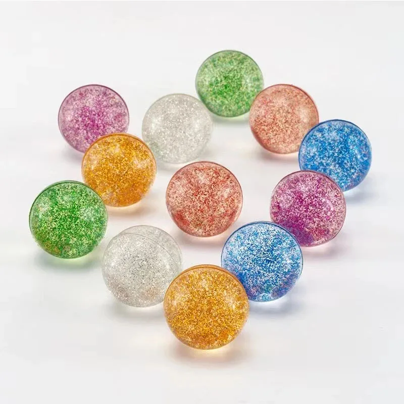 10pcs colorful gold glitter elastic ball rubber children\'s pinball toys outdoor toys sports games elastic juggling jump ball