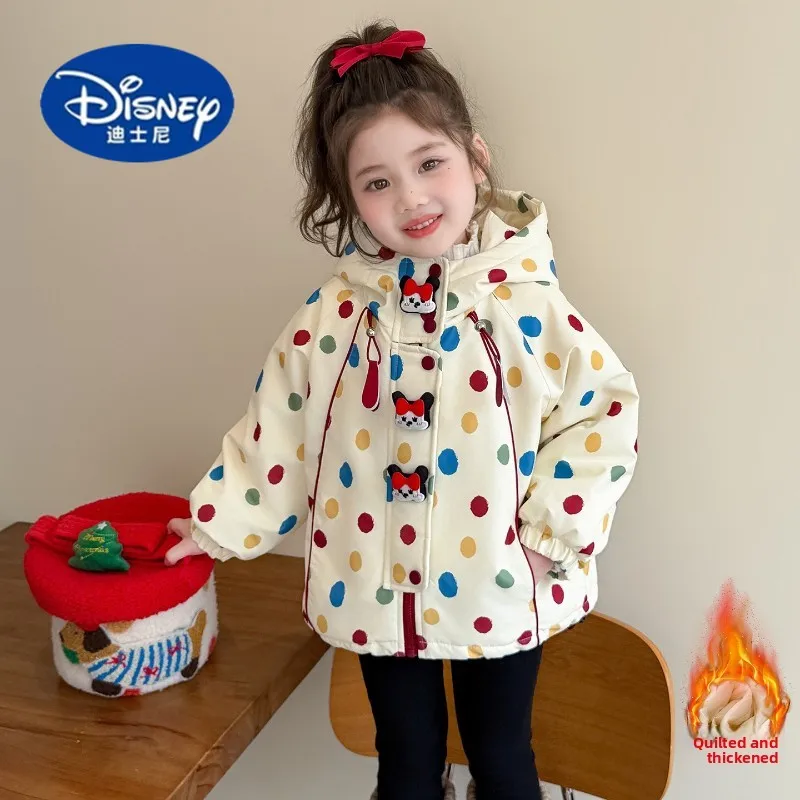 

Disney Girls' Padded Sporty Anorak 2025, Korean Style Winter Jacket with Hood, Quilted Warm Fleece Lining